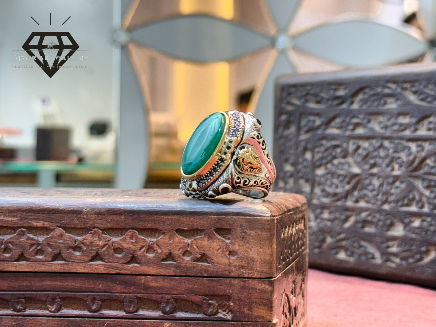 Dana Firanga/Malachite Stone Turkish Ring