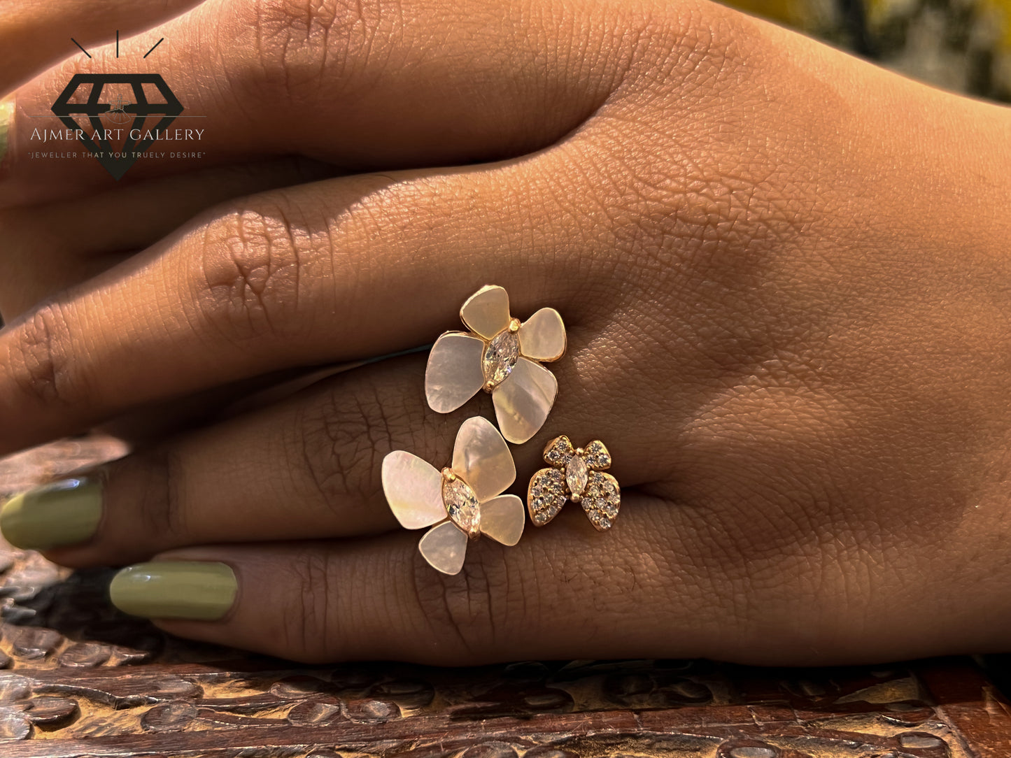 Pure 92.5 Italian Silver Ladies Flower Ring