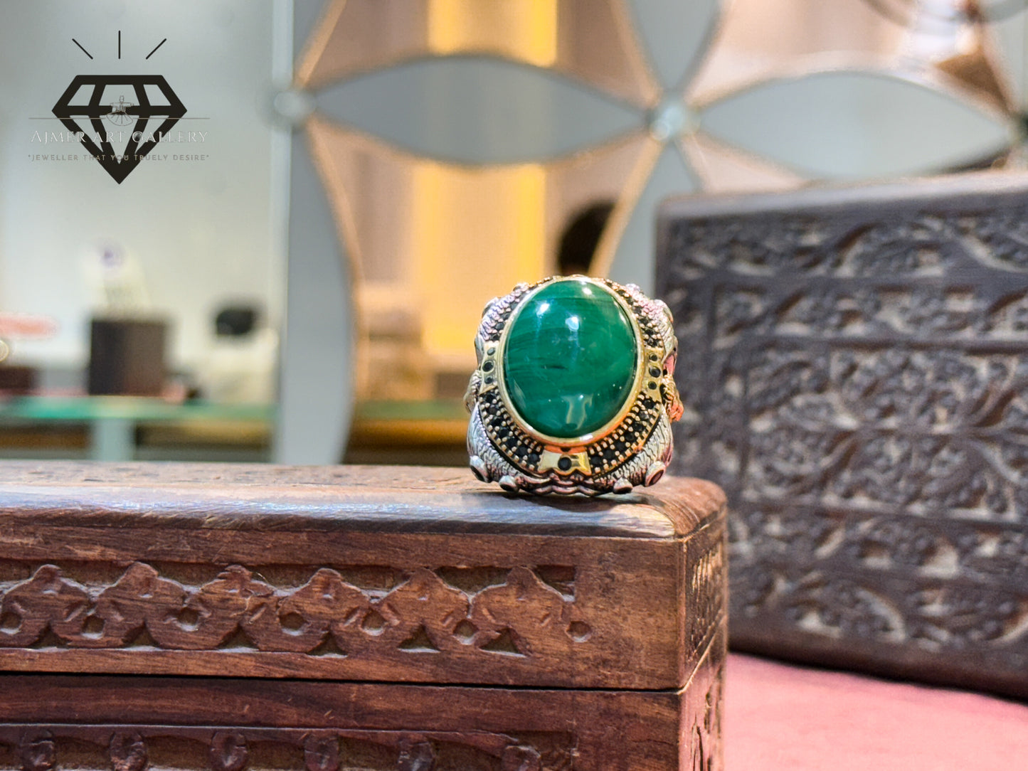 Dana Firanga/Malachite Stone Turkish Ring