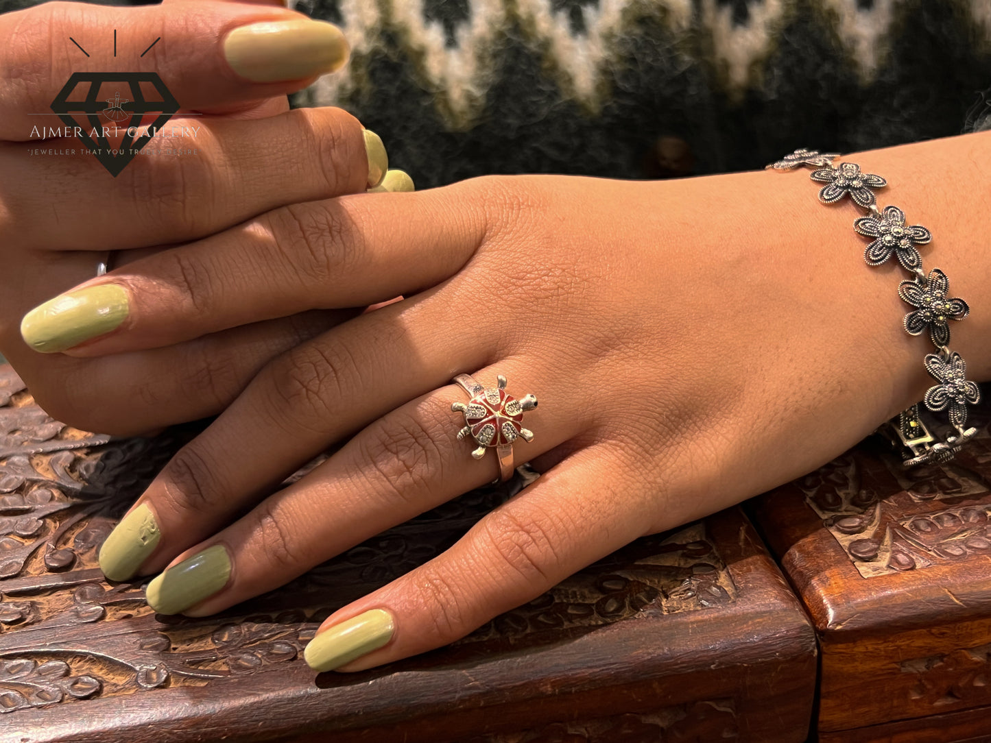 Exclusive Pure 92.5 Italian Silver Turtle Design Ring