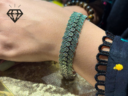 Pure 92.5 Italian Silver Marcasite Stone  Ladies Bracelet