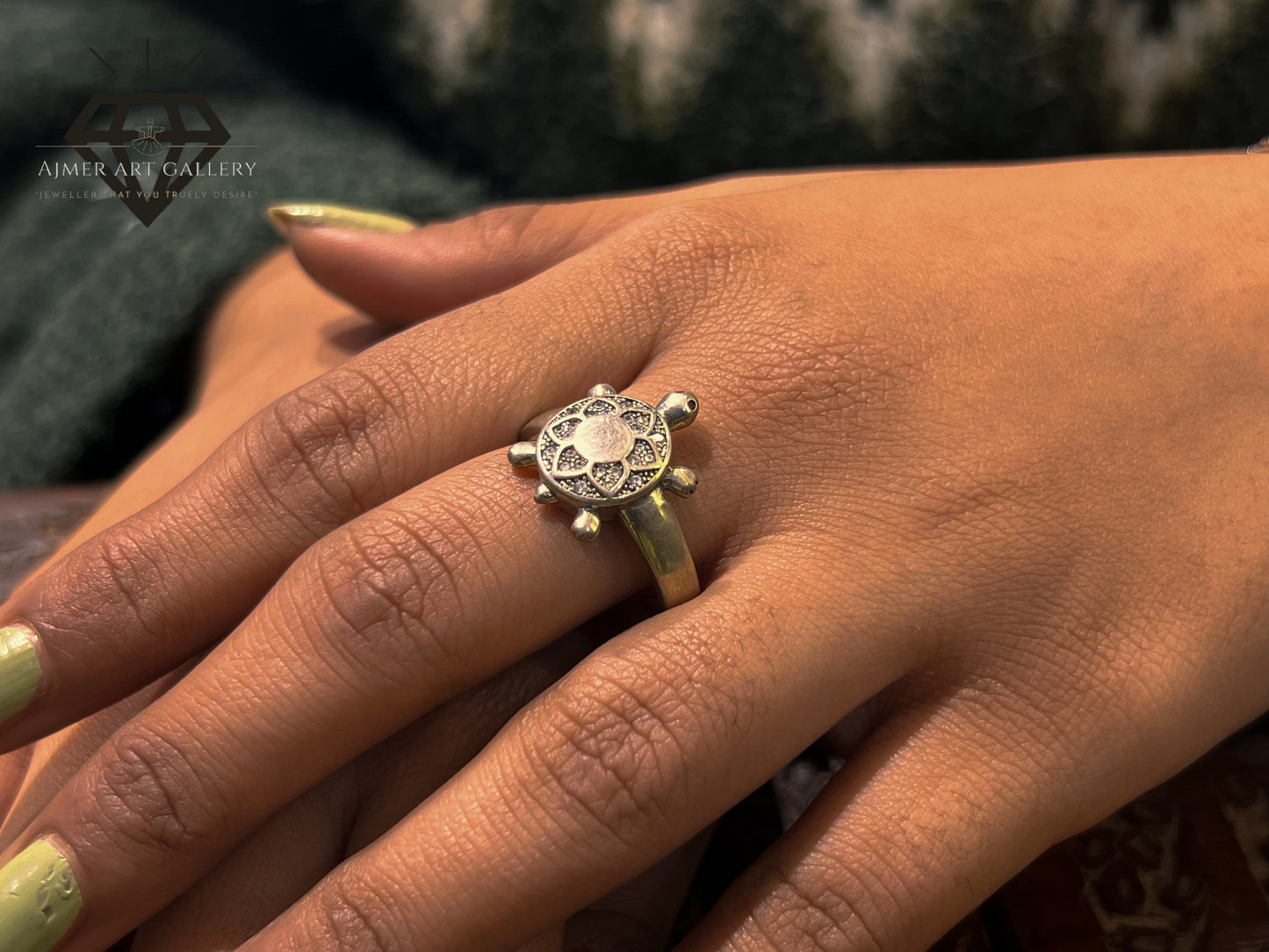 Pure 92.5 Italian Silver Ladies Ring + Elegant Turtle Design Ring