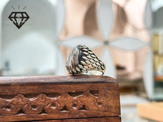 Sulemani Aqeeq/Agate Stone Turkish Ring.