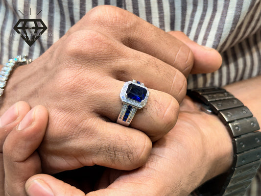 Pure 92.5 Italian Silver American Diamond Ring