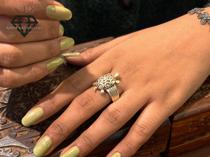 Exclusive Pure 92.5 Italian Silver Turtle Design Ring