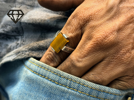 Pure 92.5 Italian Silver With Natural Tiger EyeStone