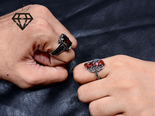 Red Diamond Couple Ring