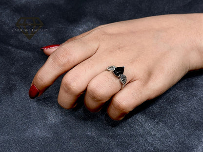Black Aqeeq Couple Ring