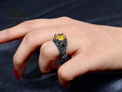 Yellow Diamond Couple Ring