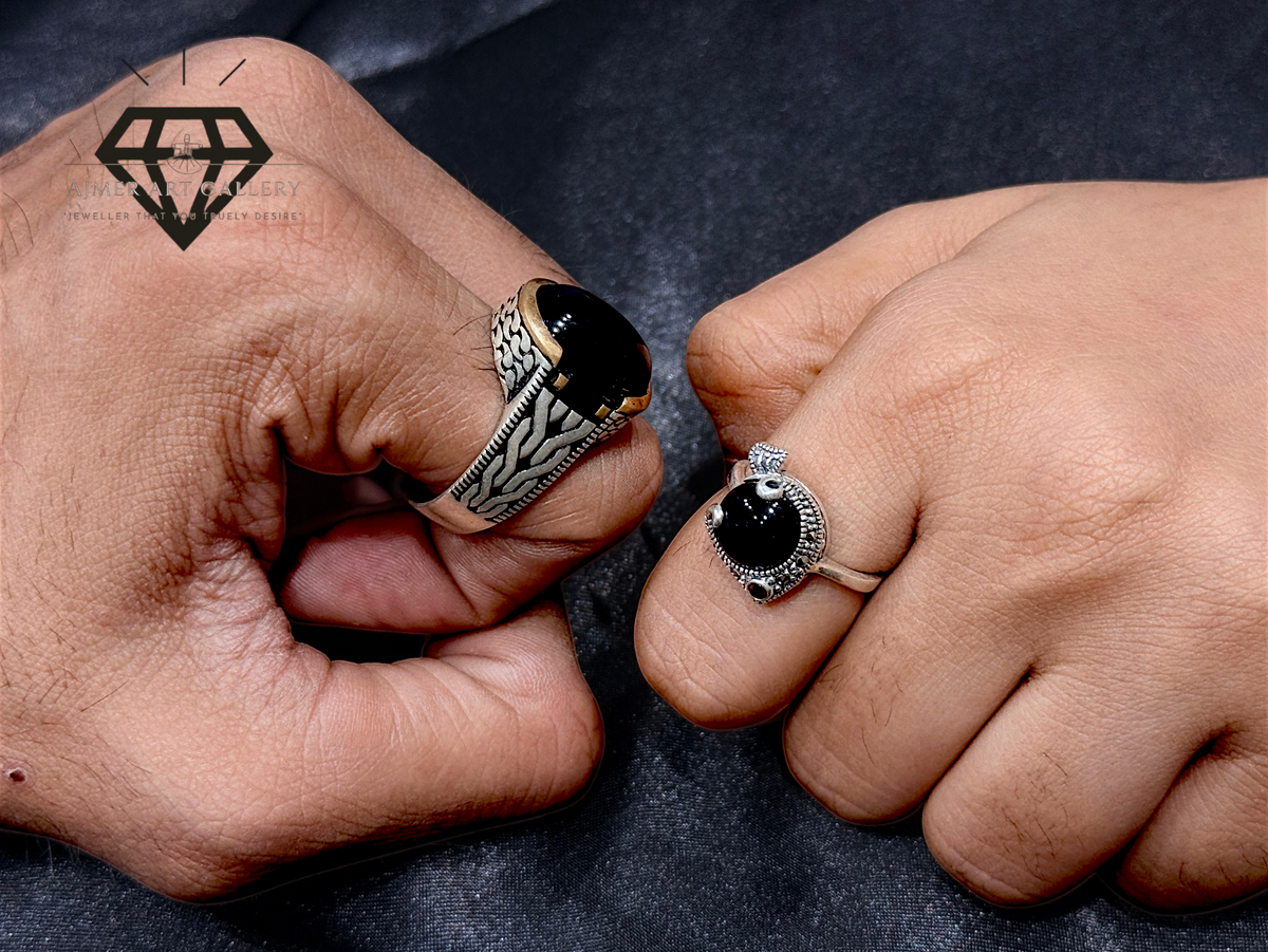 Black Aqeeq Couple Ring