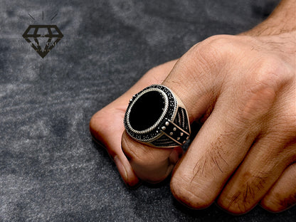 Black Aqeeq Couple Ring