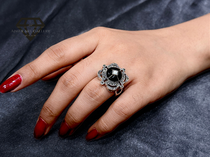 Black Aqeeq Couple Ring