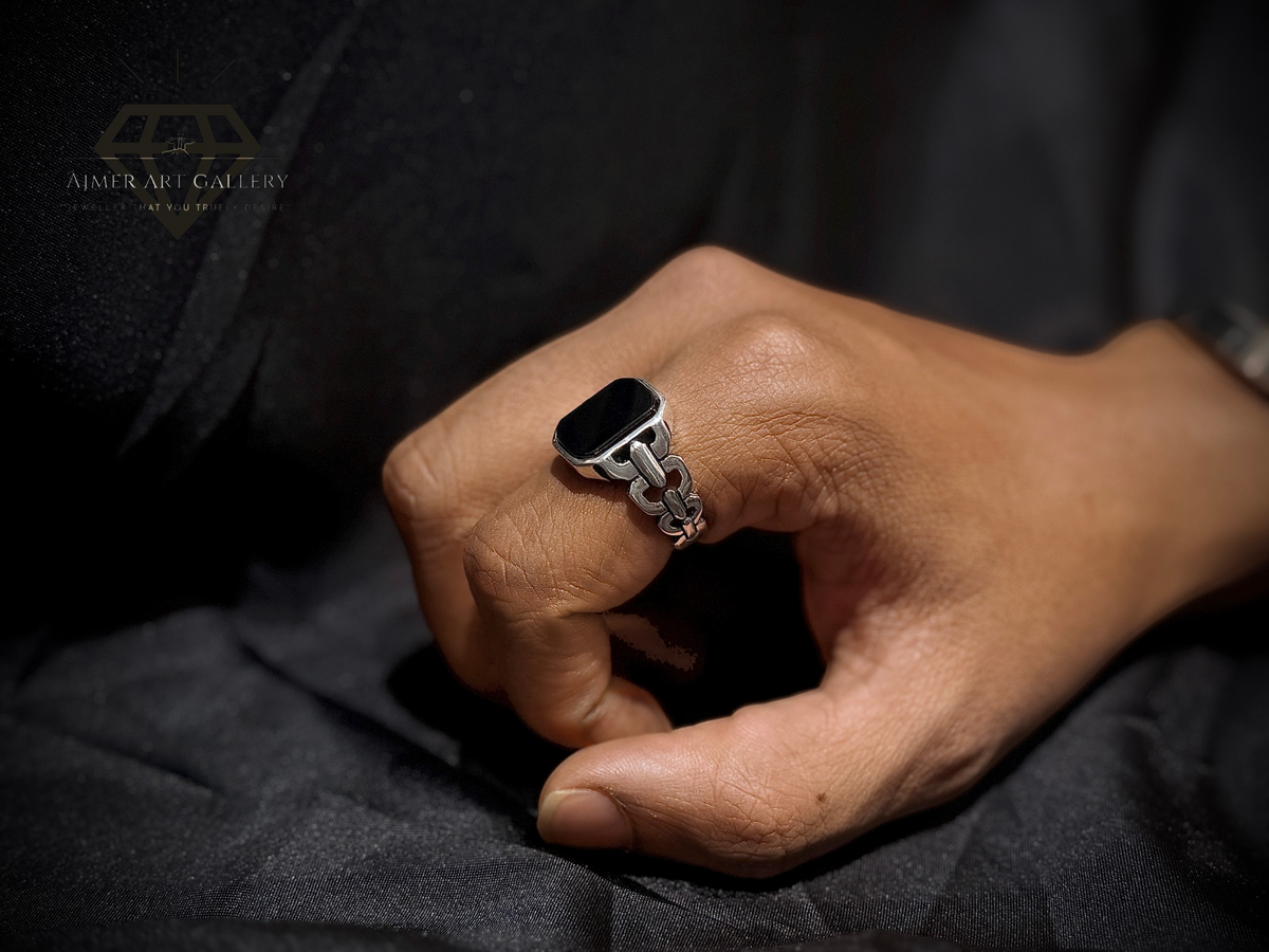 Black Aqeeq Ring