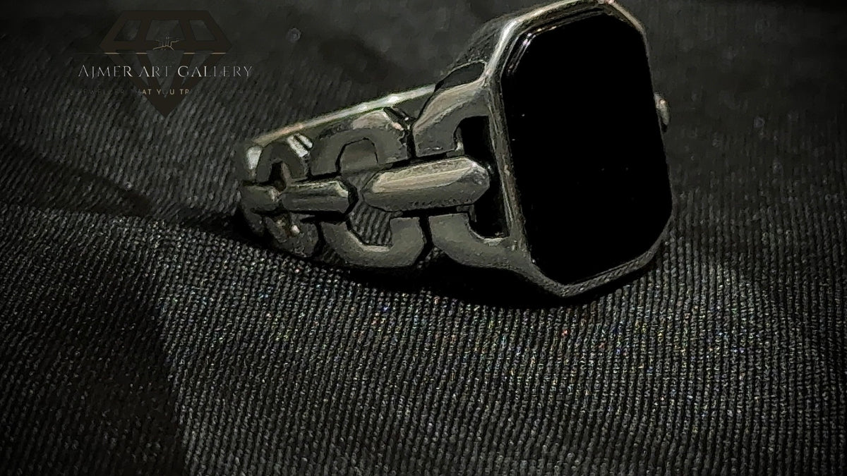 Black Aqeeq Ring