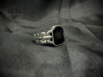 Black Aqeeq Ring