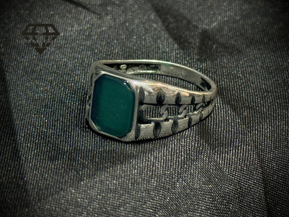 Green Aqeeq Ring