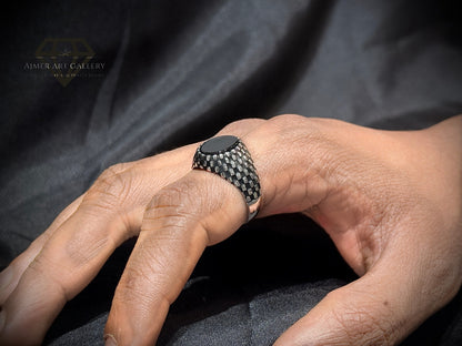Black Aqeeq Ring