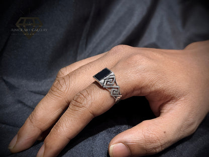 Black Aqeeq Ring