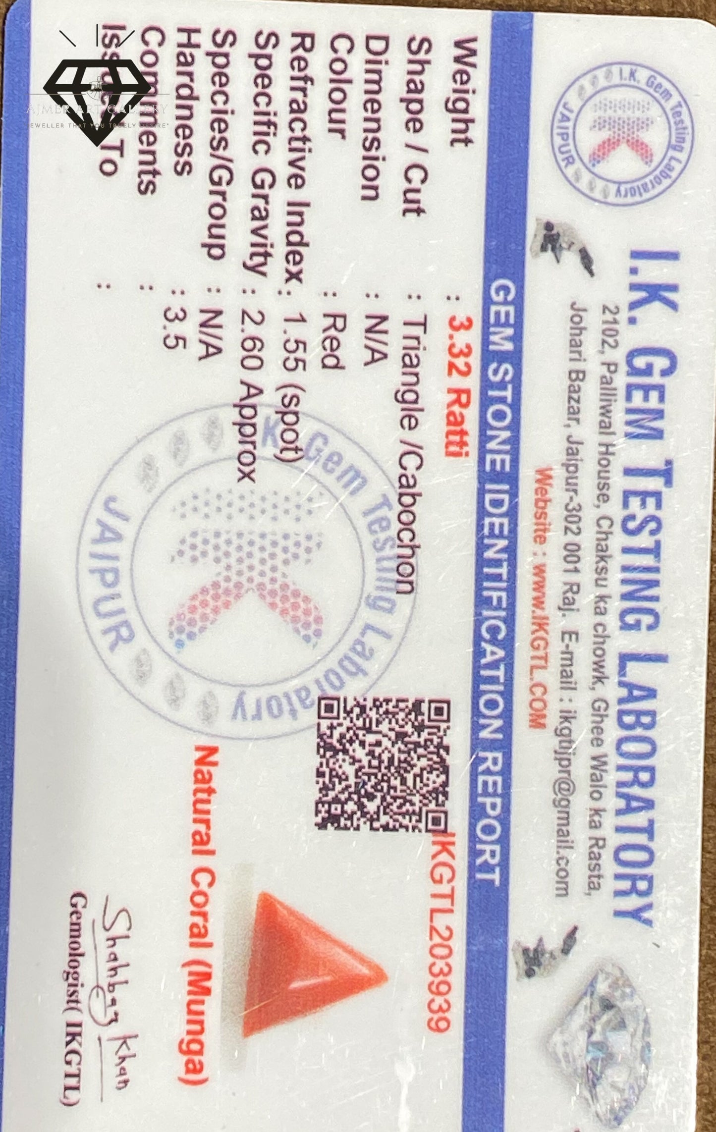 Coral / Munga Gemstone