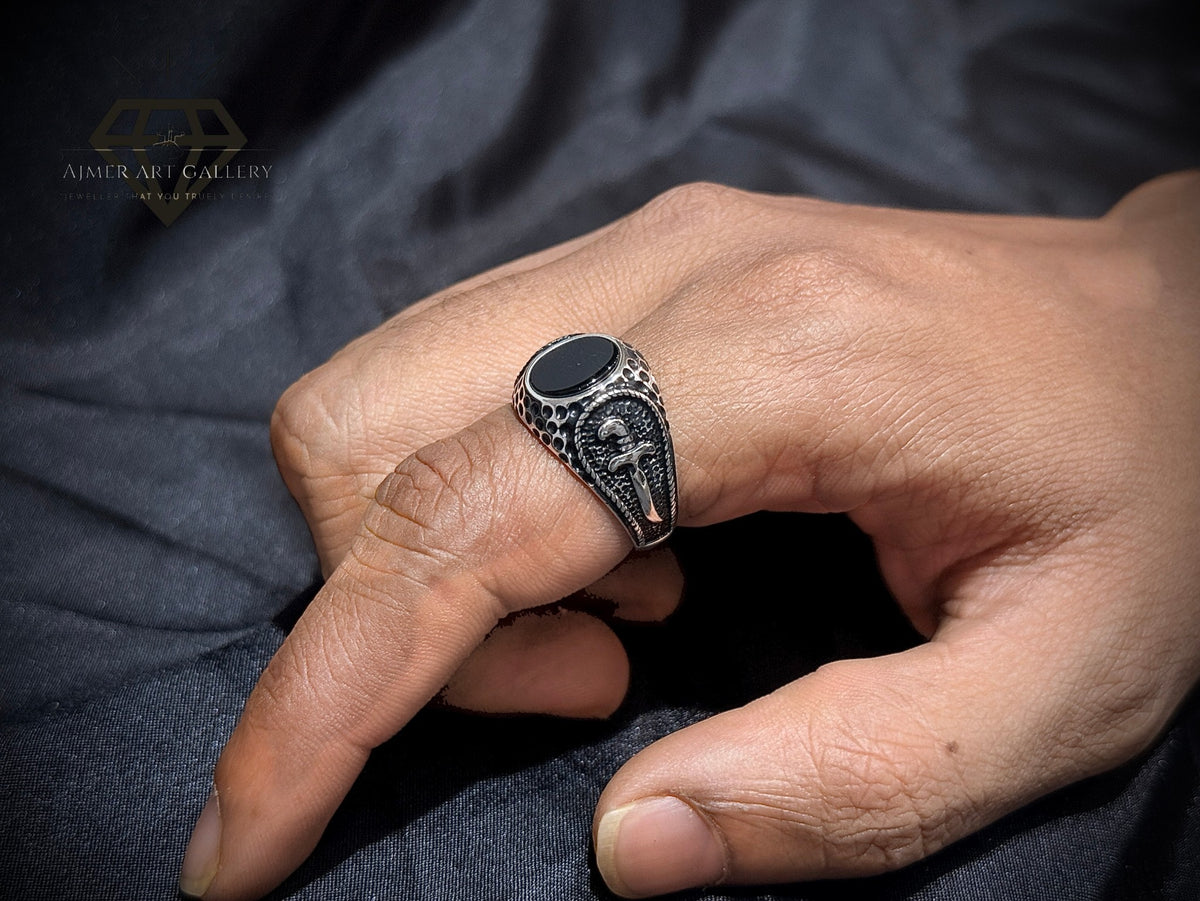 Black Aqeeq Ring