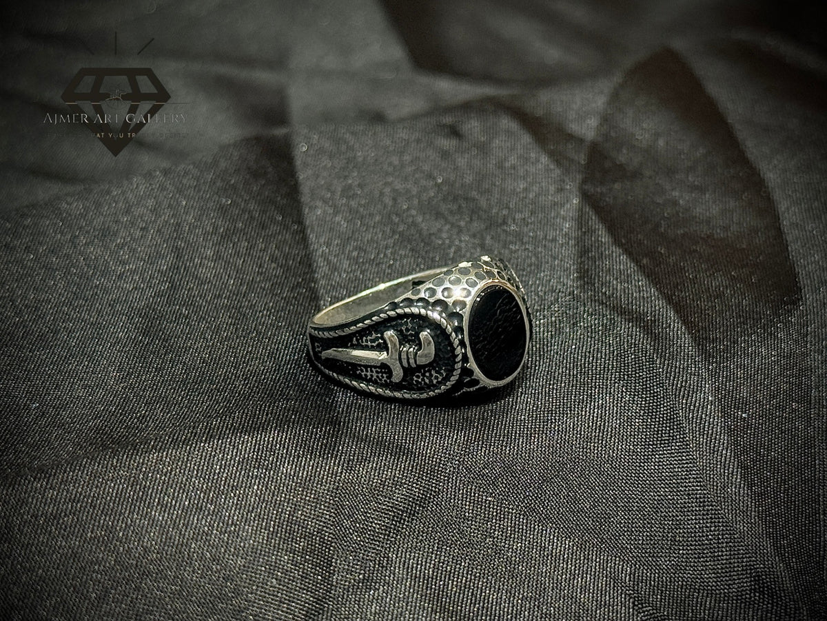 Black Aqeeq Ring