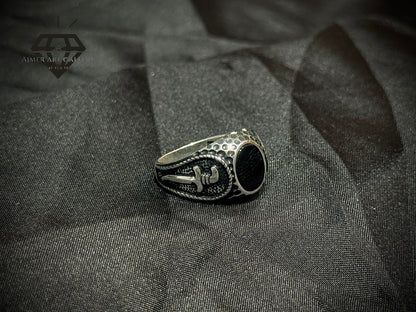 Black Aqeeq Ring