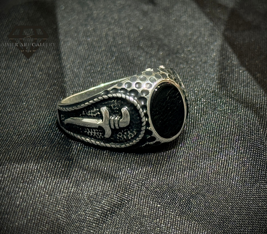 Black Aqeeq Ring