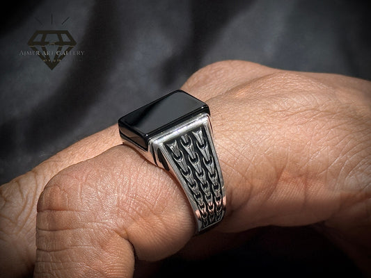 Black Aqeeq Ring