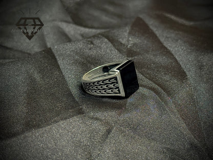 Black Aqeeq Ring