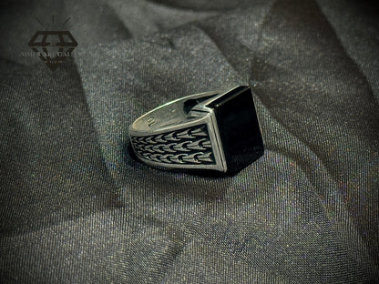 Black Aqeeq Ring