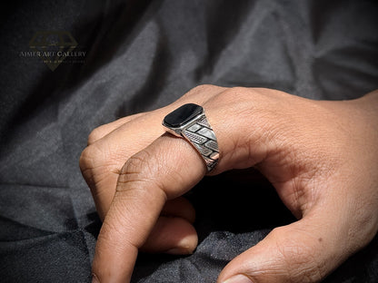 Black Aqeeq Ring