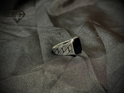 Black Aqeeq Ring