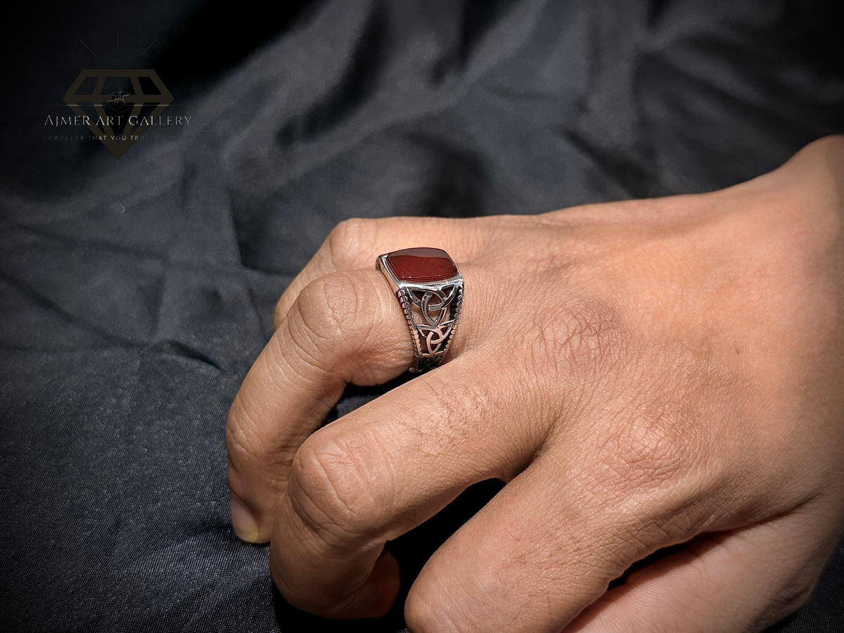 Red Aqeeq Ring