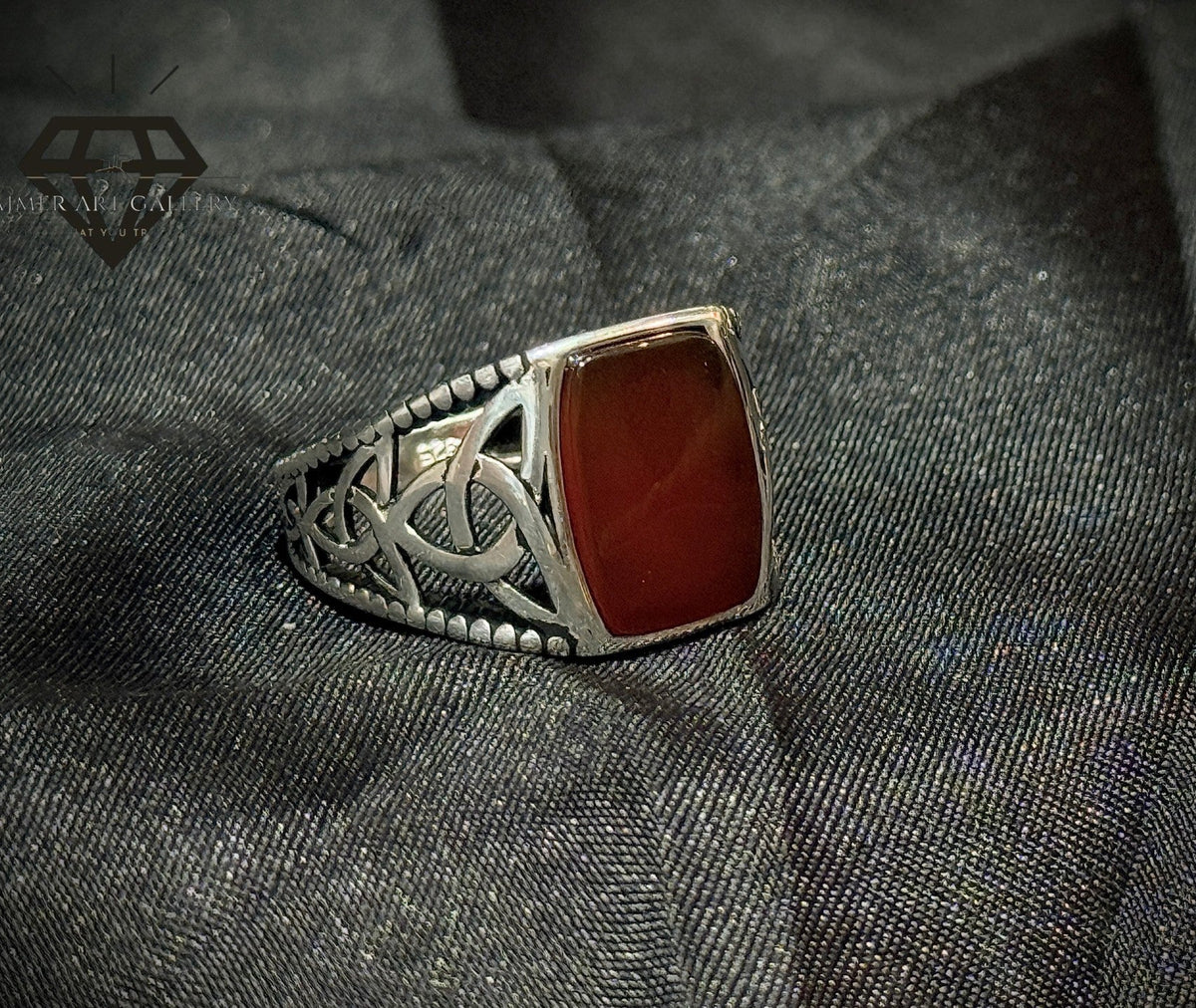 Red Aqeeq Ring