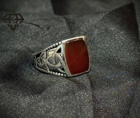 Red Aqeeq Ring
