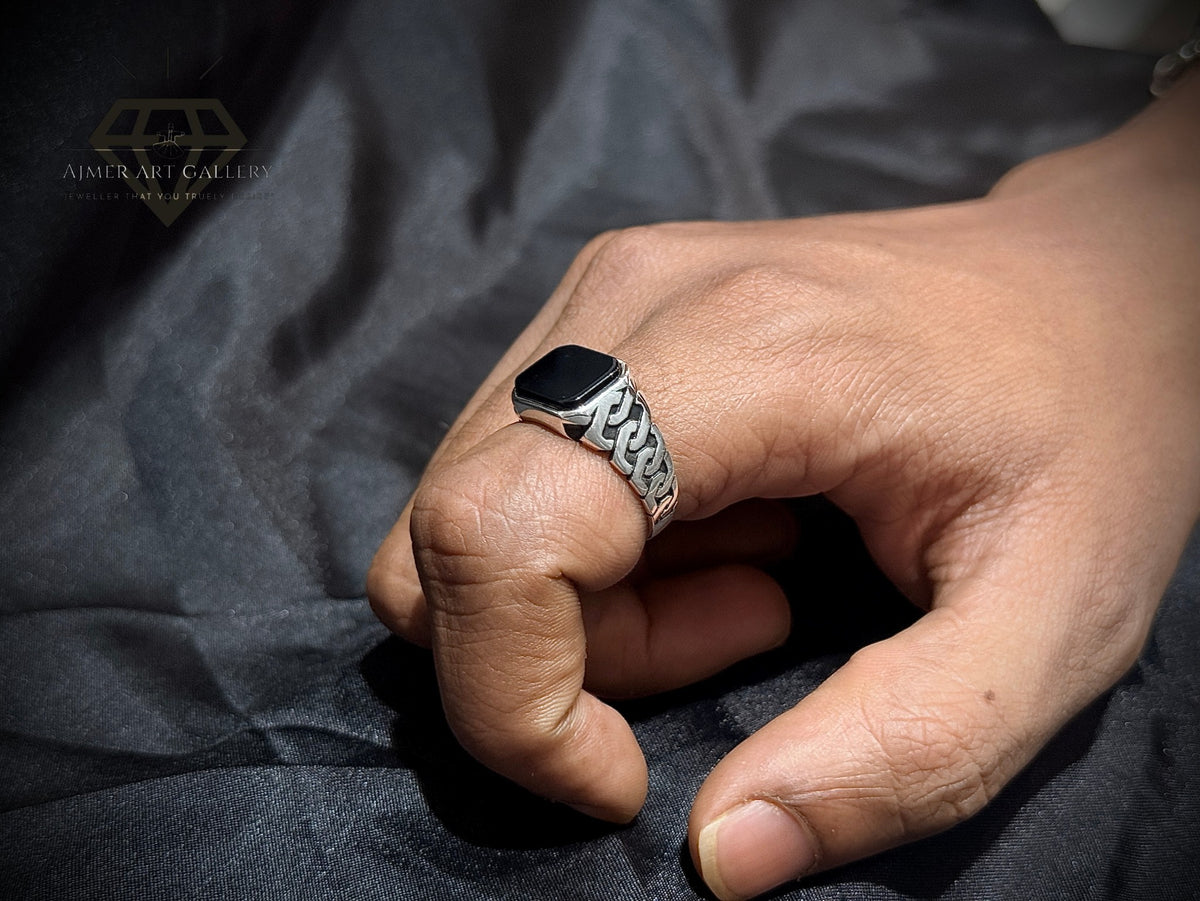 Black Aqeeq Ring