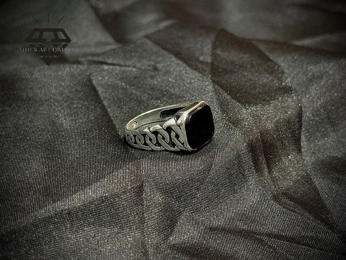 Black Aqeeq Ring