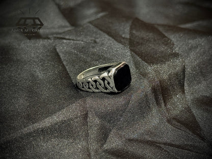 Black Aqeeq Ring