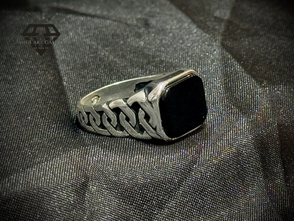 Black Aqeeq Ring