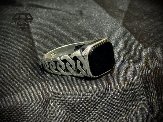 Black Aqeeq Ring
