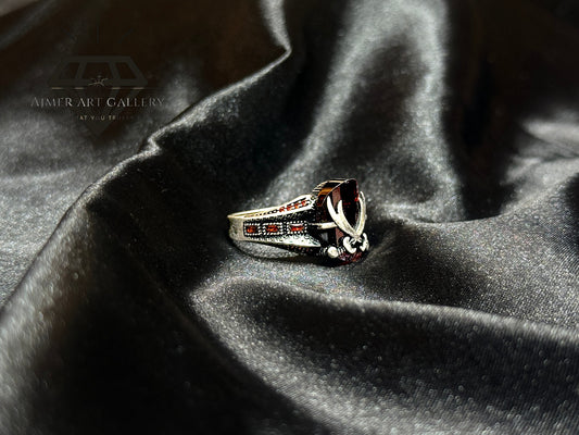 Red Diamond Zulfiqar Ring