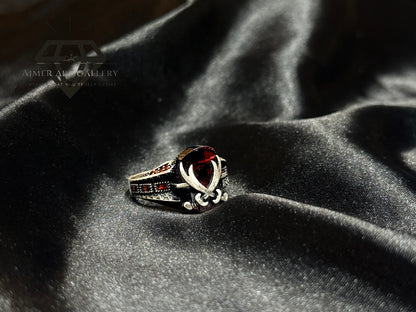 Red Diamond Zulfiqar Ring