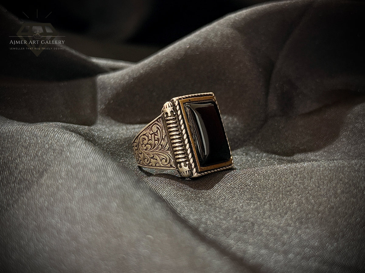 Black Aqeeq Ring