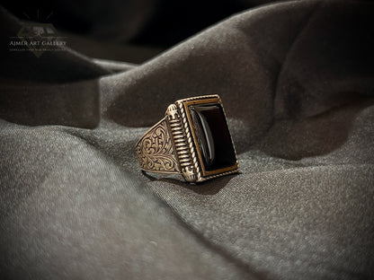 Black Aqeeq Ring