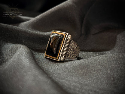 Black Aqeeq Ring