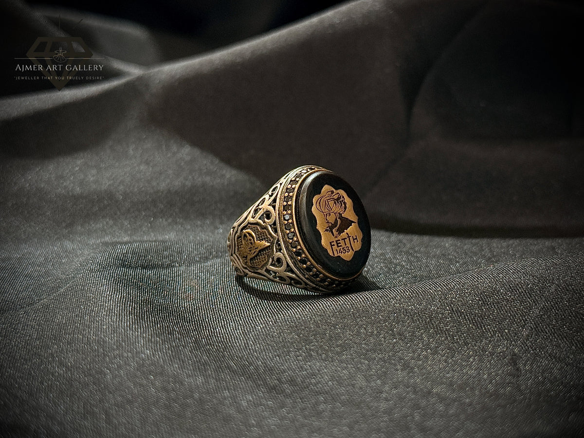 Black Aqeeq Ring