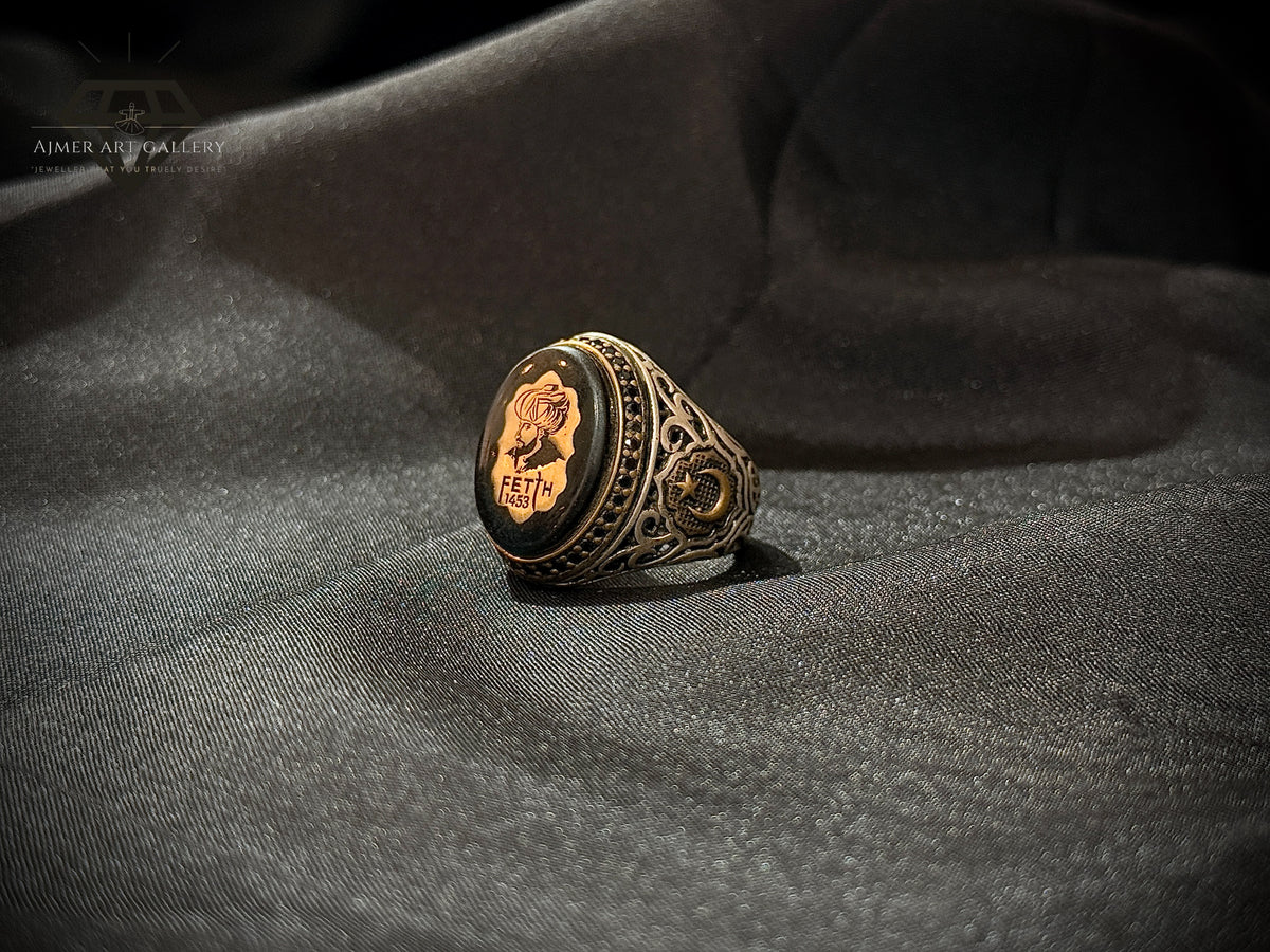 Black Aqeeq Ring