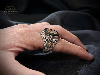 Black Aqeeq Ring