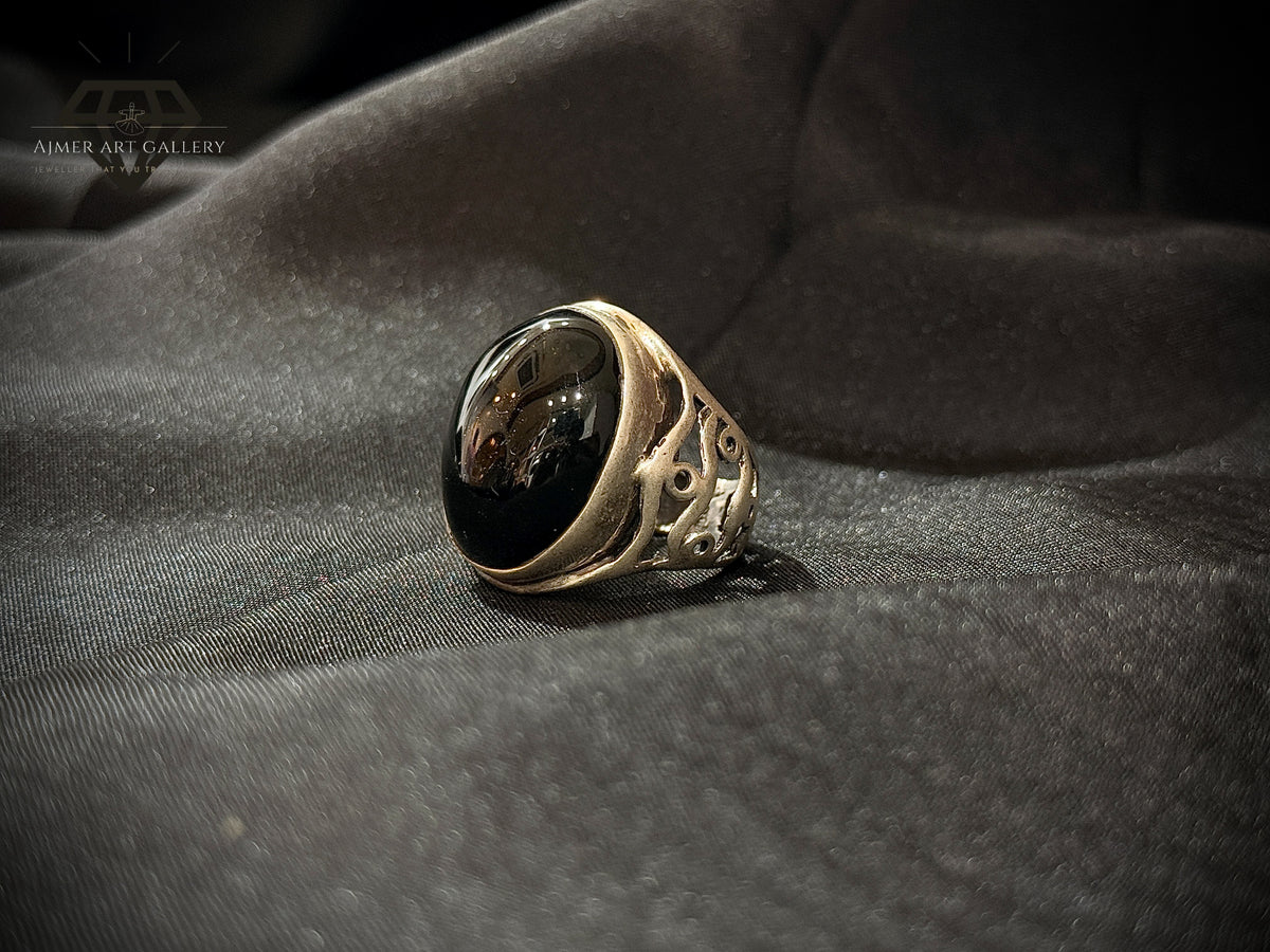 Black Aqeeq Ring