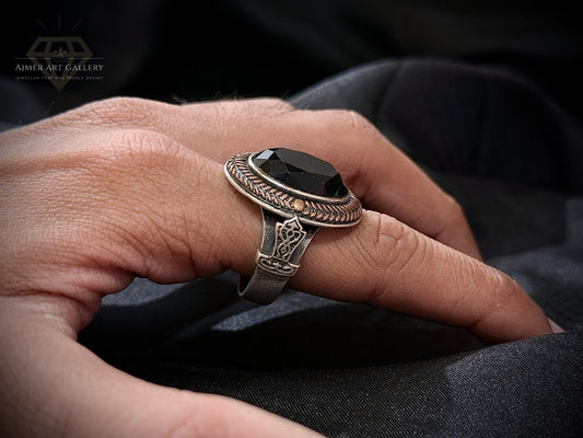Black Aqeeq Ring